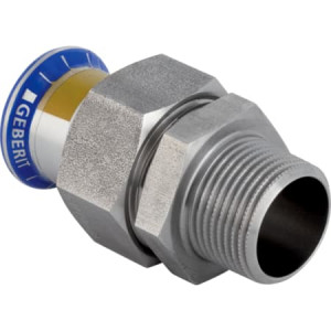 34436 Разъемное соединение Geberit Mapress из нержавеющей стали, с наружной резьбой, накидная гайка из стали CrNi (газ) Geberit