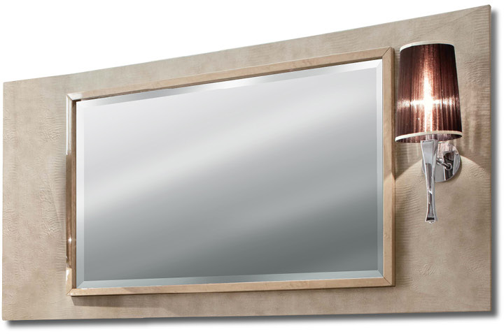 370 Sunrise кожаное зеркало с подсветкой - giorgio collection