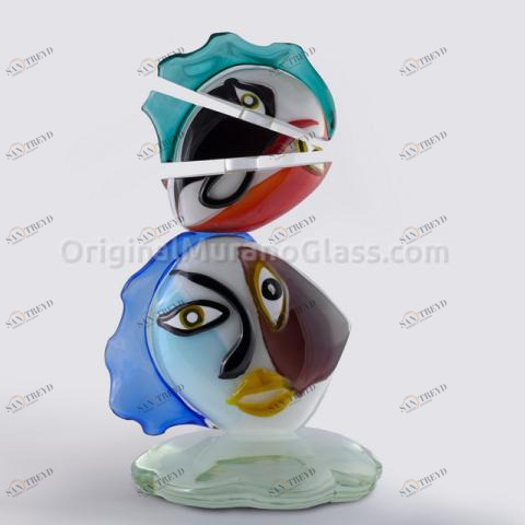 177 ORIGINALMURANOGLASS Скульптура Женщины Пикассо - автор Alessandro Barbaro - муранское стекло OMG 35 см 