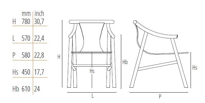 Кожаный стул с подлокотниками Wiener GTV Design Magistretti ARCH-00131831 - Вид №3