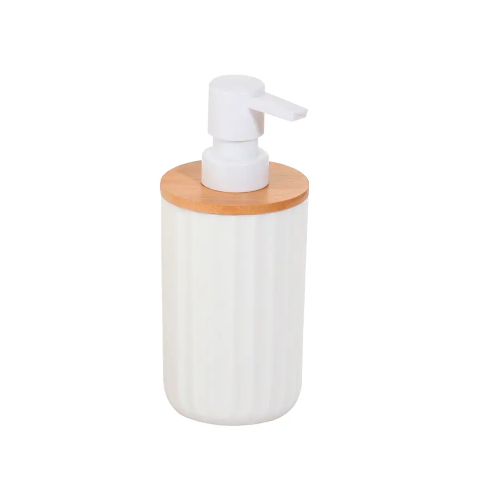 Дозатор для мыла лайт пластик/бамбук белый Santreyd STLM-2101066