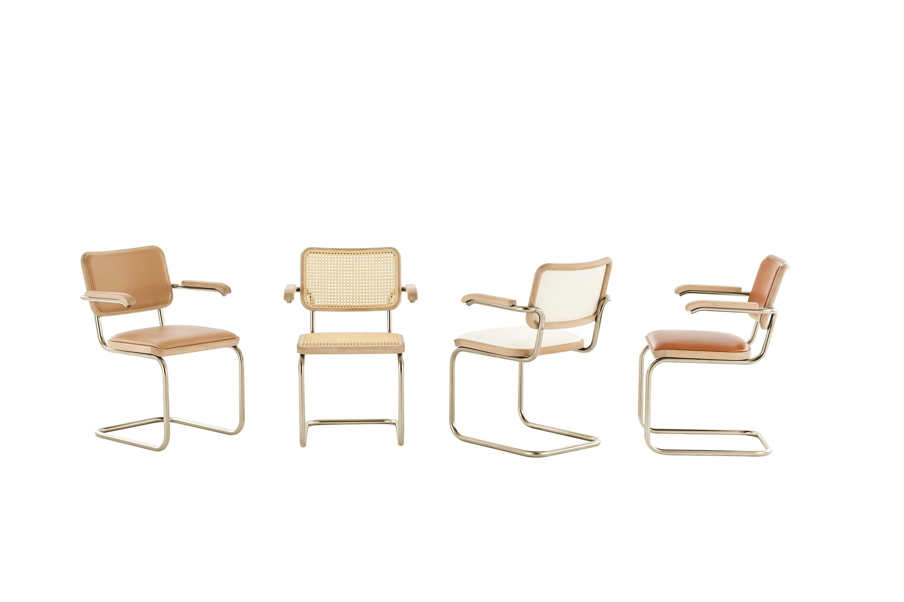 Стальной и кожаный консольный стул THONET JS. THONET ARCH-00129296 - Вид №6
