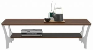 Ersa Прямоугольный журнальный столик из фанерованной древесины с журнальной полкой Ravel