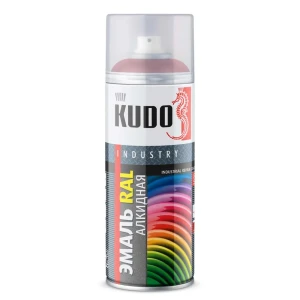 Эмаль аэрозольная универсальная KUDO акриловая глянцевая цвет красный насыщенный 520 мл