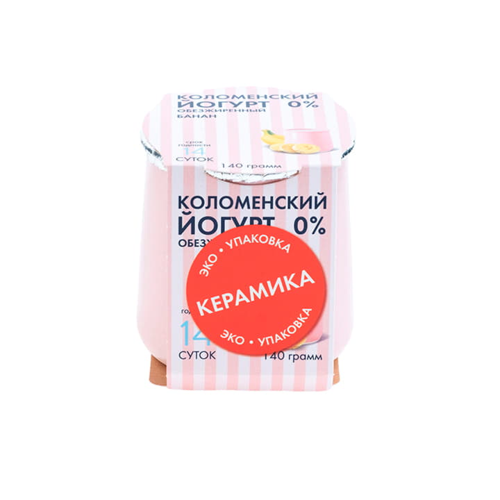 Йогурт Коломенский Банан Легкий 0% Коломенское молоко 140 г БЗМЖ Santreyd 14522 - Вид №1
