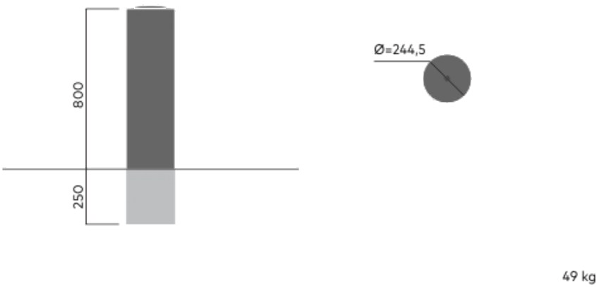 VESTRE Цилиндрический столбик из стали с порошковым покрытием Hvilan sun-id-1516188 - Вид №5