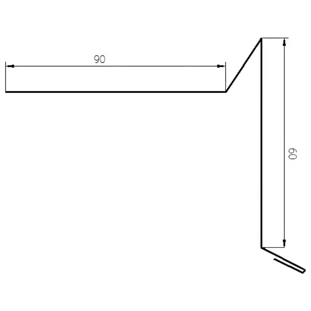 Планка ветровая для гибкой кровли 60x90 мм 2 м 0.4 мм RAL 8017 коричневый Santreyd STLM-2200723 - Вид №1