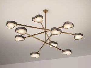 Светодиодный потолочный светильник ручной работы из металла и алебастра