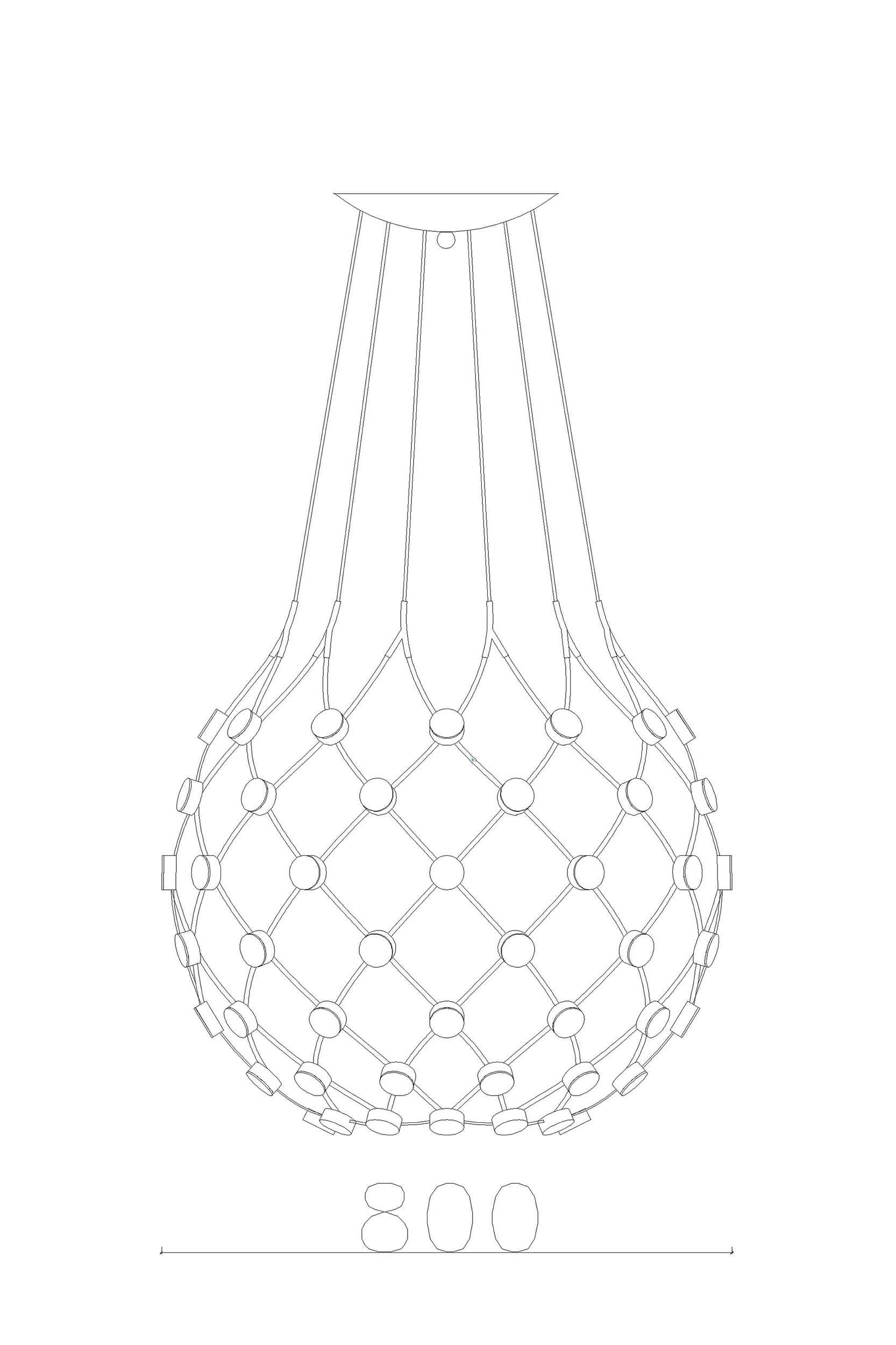 2000983200778 Подвесной светильник Mesh Suspension ELECTRORETRO Fullerene - Вид №1