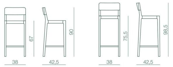 Bedont Высокий деревянный табурет со спинкой Shira sun-id-1510125 - Вид №3