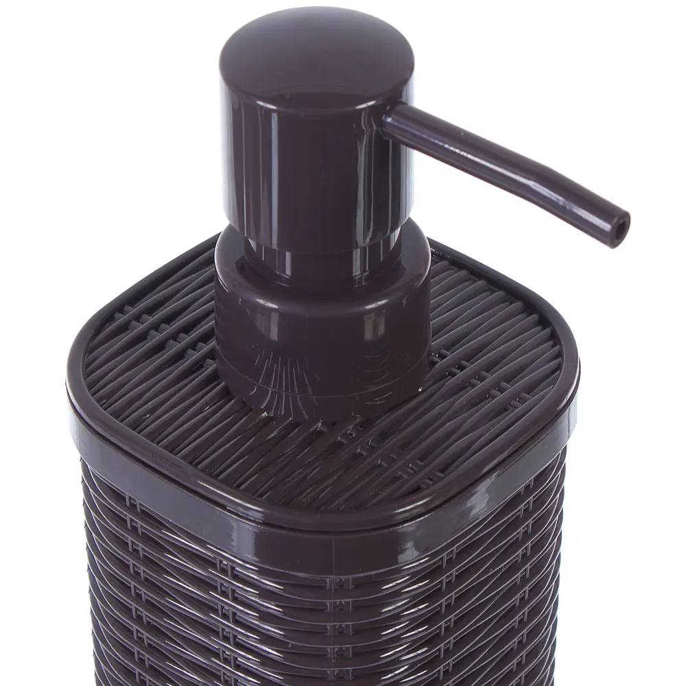 Дозатор для жидкого мыла настольный «Roundy» пластик цвет коричневый SWENSA Rotang STLM-2207342 - Вид №1