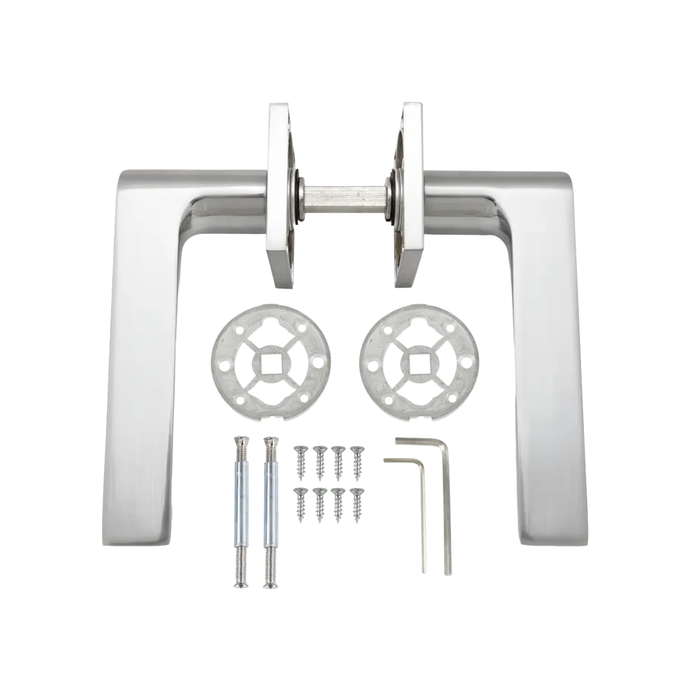 Дверная ручка на розетке KREAFORTA Паудер без запирания цвет хром STLM-2120038 - Вид №1