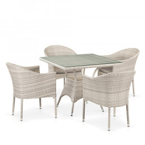 T190B/Y350A-W85-90x90 Latte 4Pcs Комплект плетеной мебели Afina