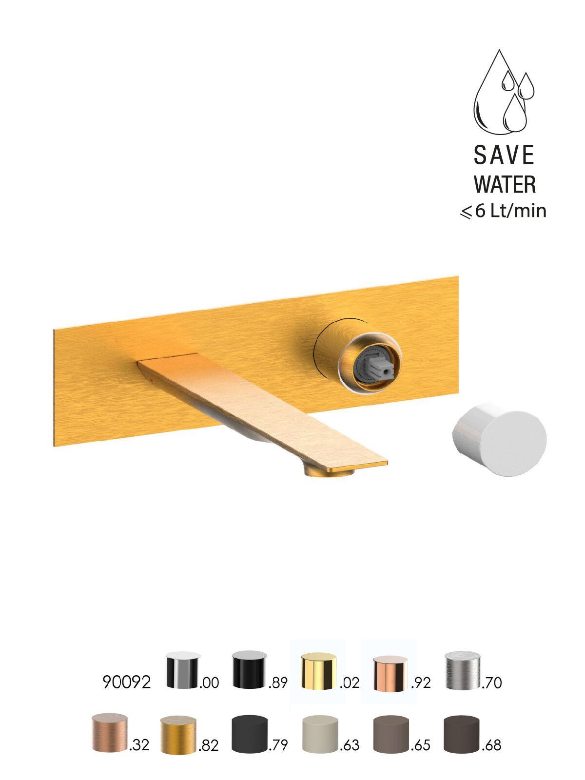 Смеситель для раковины с ограничителем расхода с пластиной Rubinetterie Frattini Narciso S ARCH-00138344 - Вид №5