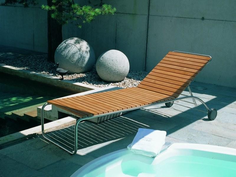 FISCHER MÖBEL Садовая кушетка из тика на колесиках Swing sun-id-1412250 - Вид №1