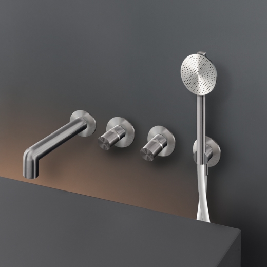 Настенный 2 смесители, установленные для ванной с носиком L. макс. 200 мм и круглые ручной душ диаметром 80 м т  CAR55H CEADESIGN  - Вид №1