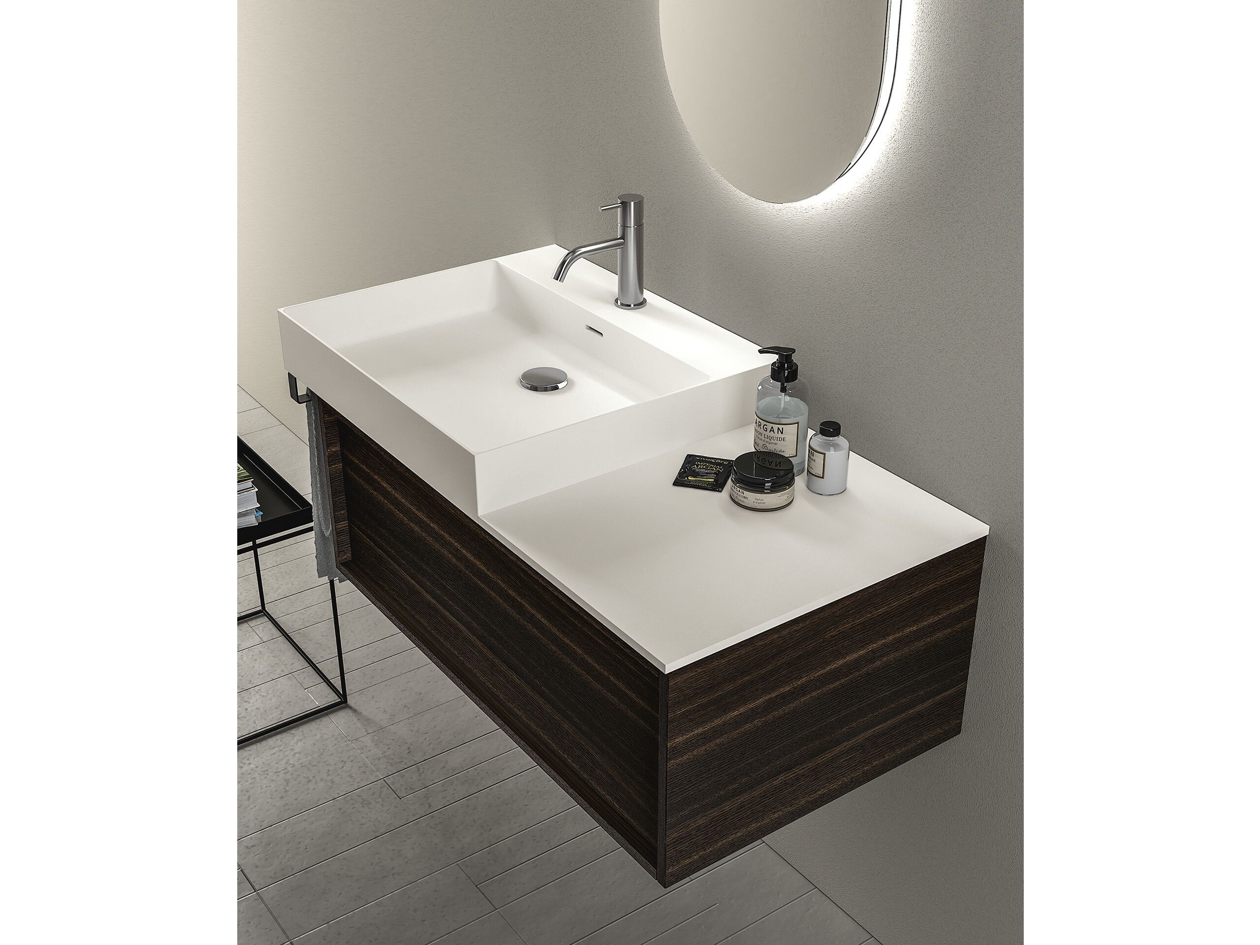 Шкаф для раковины из дуба с зеркалом STOCCO Loop 51 ARCH-00141702 - Вид №1