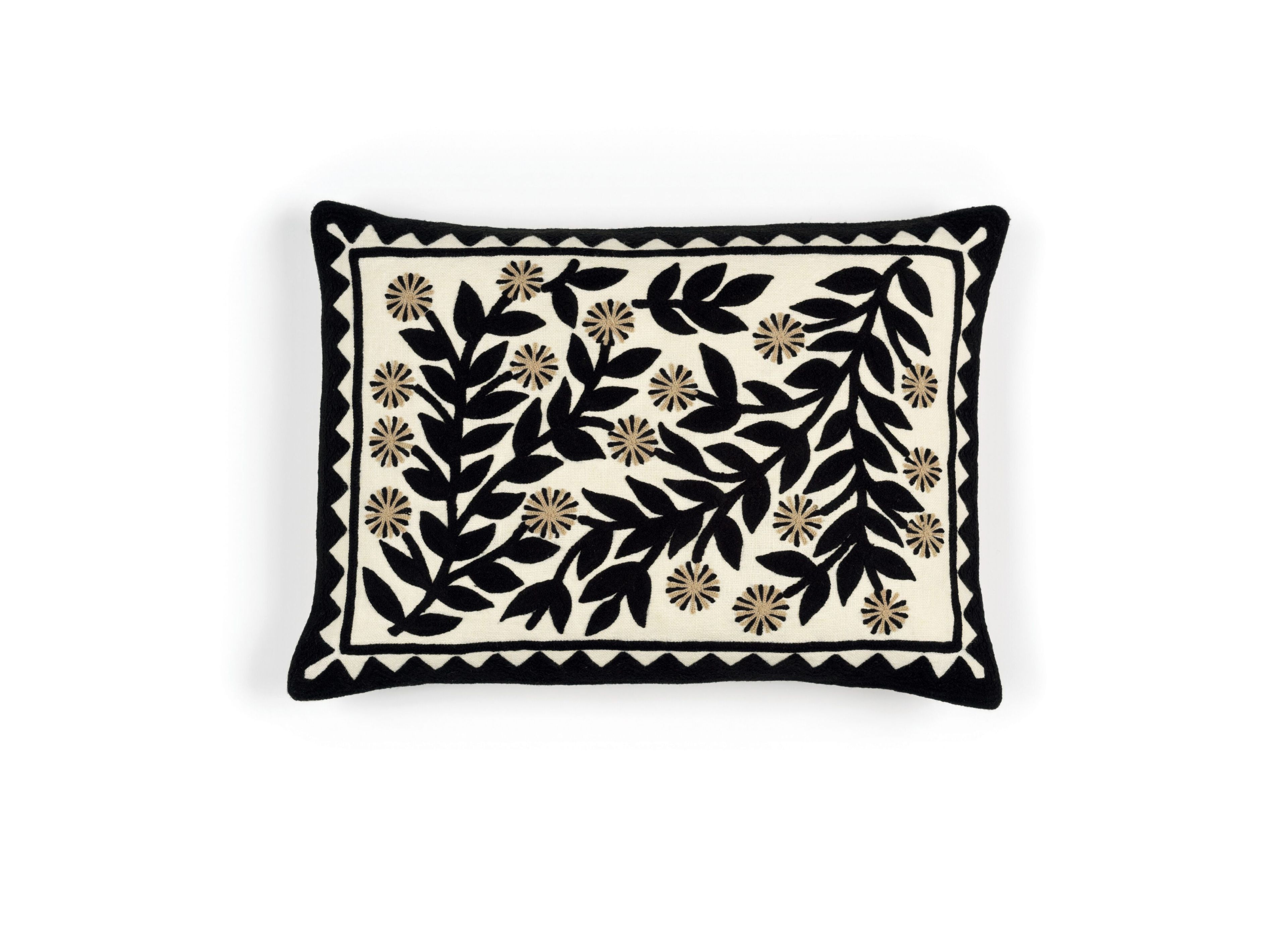 Льняная вышитая прямоугольная подушка Élitis CANOPÉE ARCH-00075584 - Вид №10