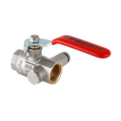 VT.245.N.04 Кран шаровой муфтовый с дренажем и воздухоотводчиком Valtec 1/2" 