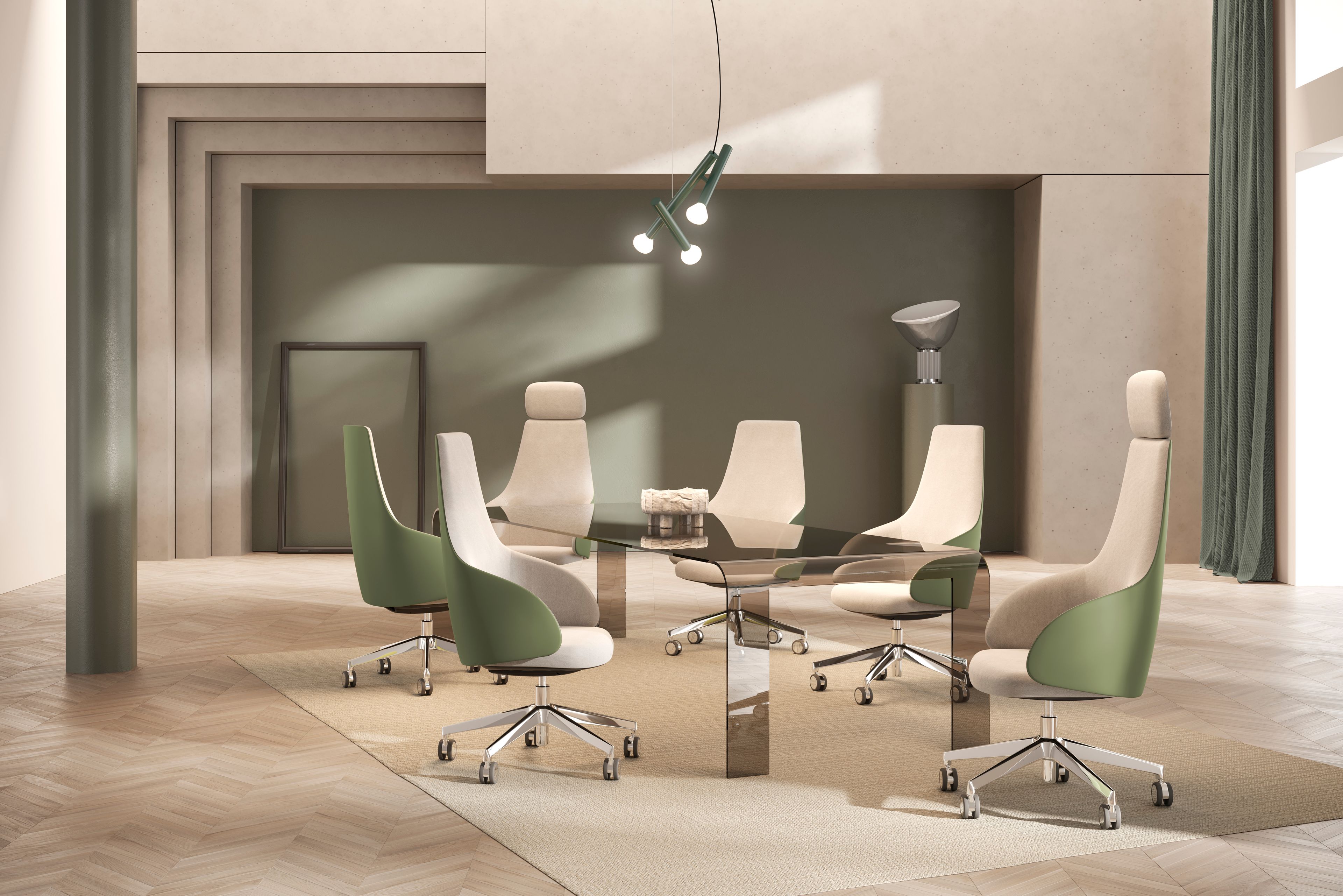 Тканевое регулируемое по высоте офисное кресло с подлокотниками Kastel Kontea ARCH-00119011 - Вид №2