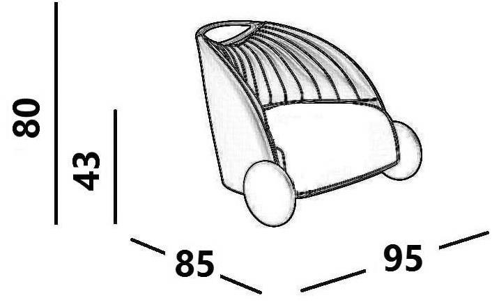 Luxy Кресло из ткани на колесиках Biga sun-id-1351999 - Вид №6