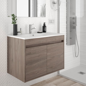 84984 SALGAR Мебель для умывальника NOJA 800 2 дв. ETERNITY OAK + Раковина Робл Вечность