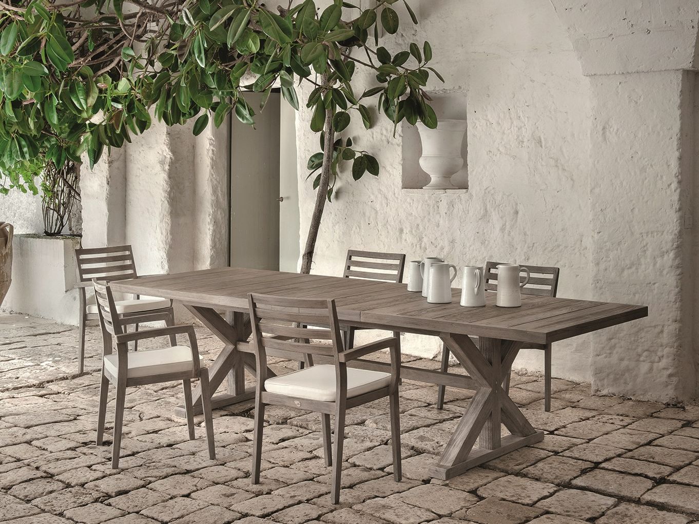 Прямоугольный садовый стол из тикового дерева Ethimo ARCH-00092594 - Вид №1