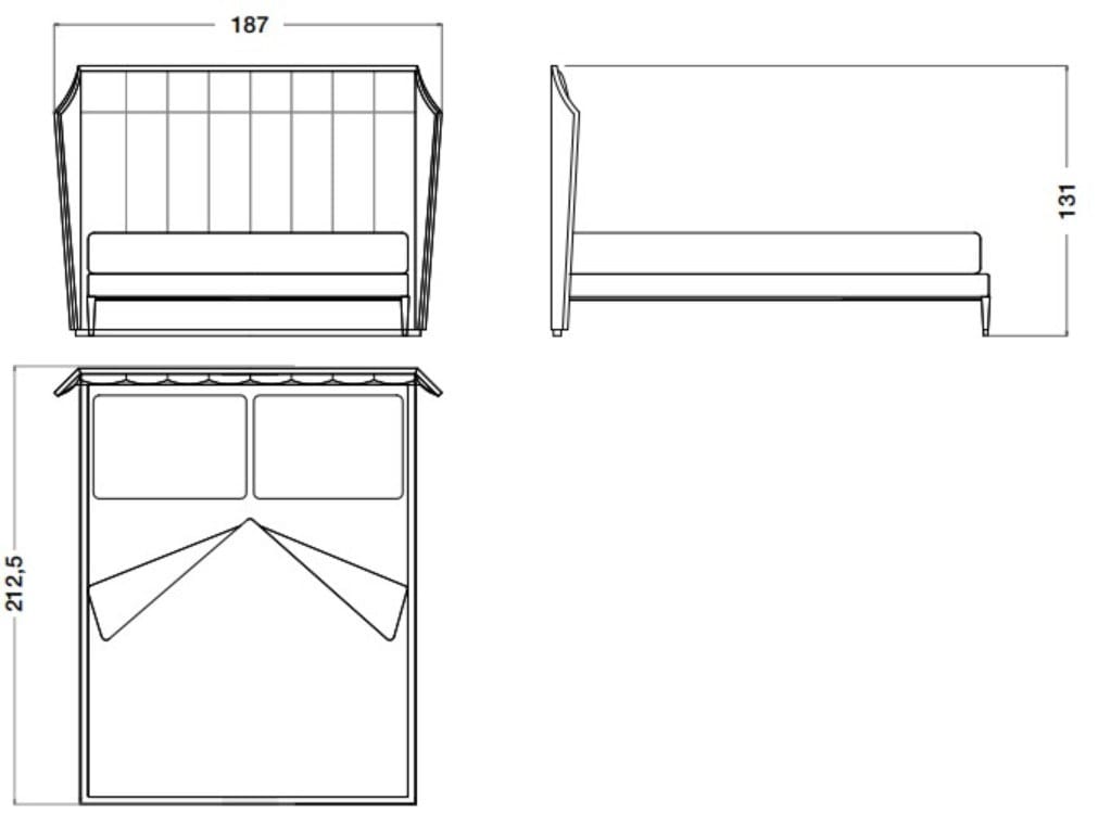 Кожаная и деревянная кровать с мягким изголовьем CPRN HOMOOD Eclipse ARCH-00145188 - Вид №2