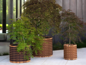 Круглая подставка для горшков в ироко