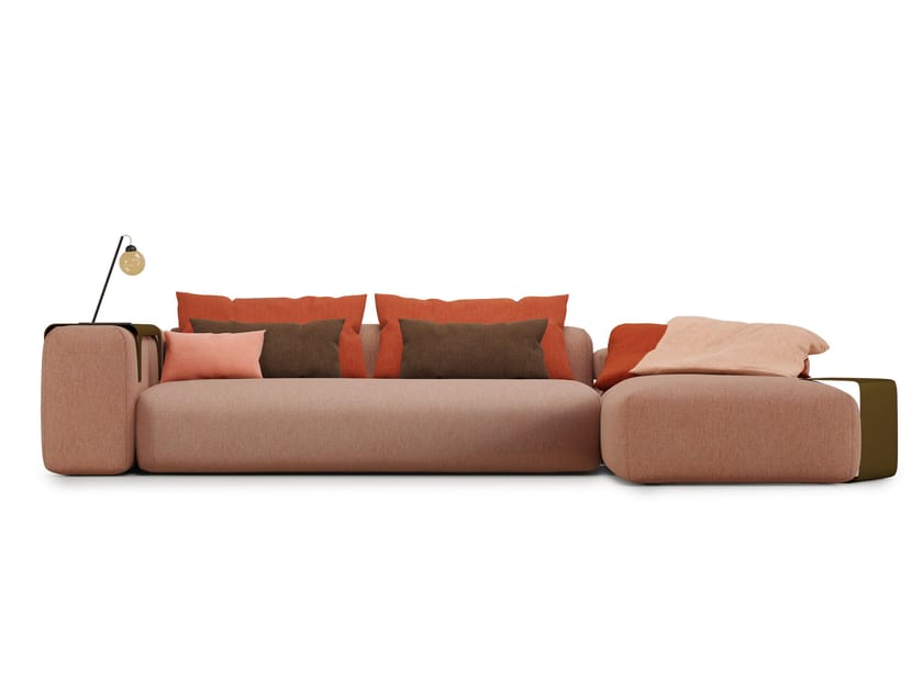Тканевый диван с полуостровом HANNABI MODEL NO.03 SALMON ARCH-00058221