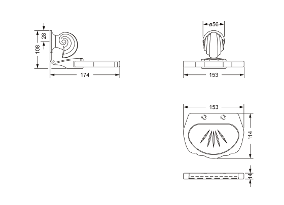 Мыльница с настенным держателем JOERGER Muschel 601.00.007.000 - Вид №1