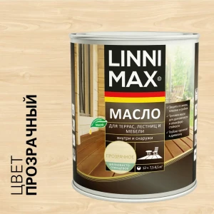 Прозрачное масло LINNIMAX для защиты деревянных поверхностей 0.75 л 89379755