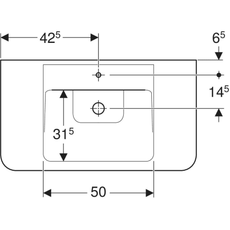 125100000 Накладная раковина Geberit Renova Plan с полкой Geberit  - Вид №7