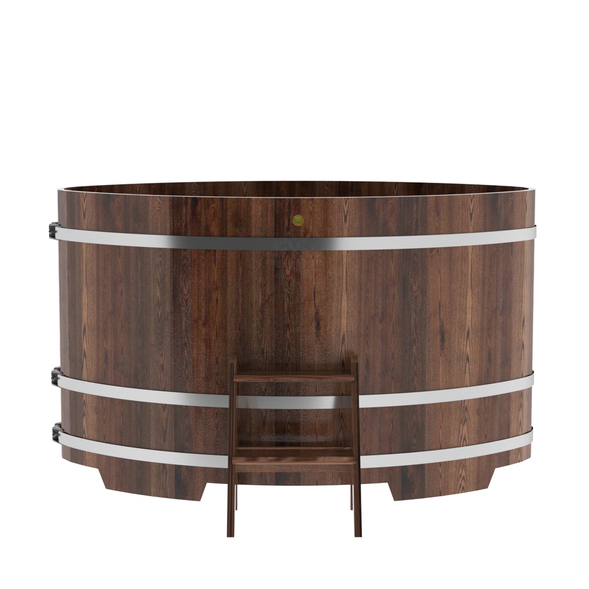 1188 Купель овальная из лиственницы 1,15х1,83х1,1 морёная премиум Alyarus  - Вид №3