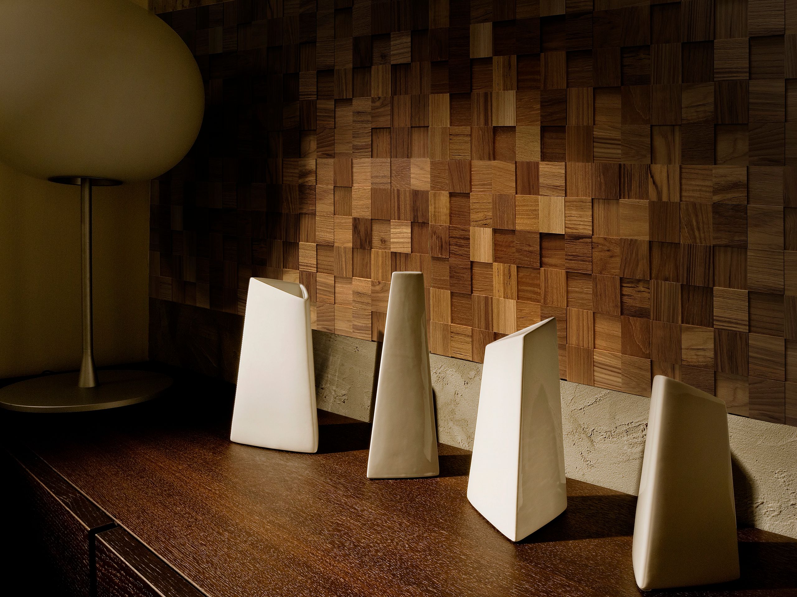 Мозаика с трехмерной поверхностью из тика CP Parquet Antico Asolo Mosaici ARCH-00040710 - Вид №1