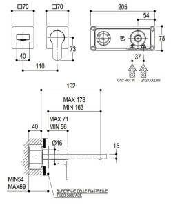 Хром латунь настенный однорычажный смеситель для раковины