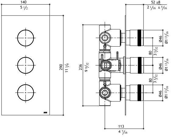 MGS Термостатический смеситель для душа из нержавеющей стали с тарелкой Ergon sun-id-1435330 - Вид №4