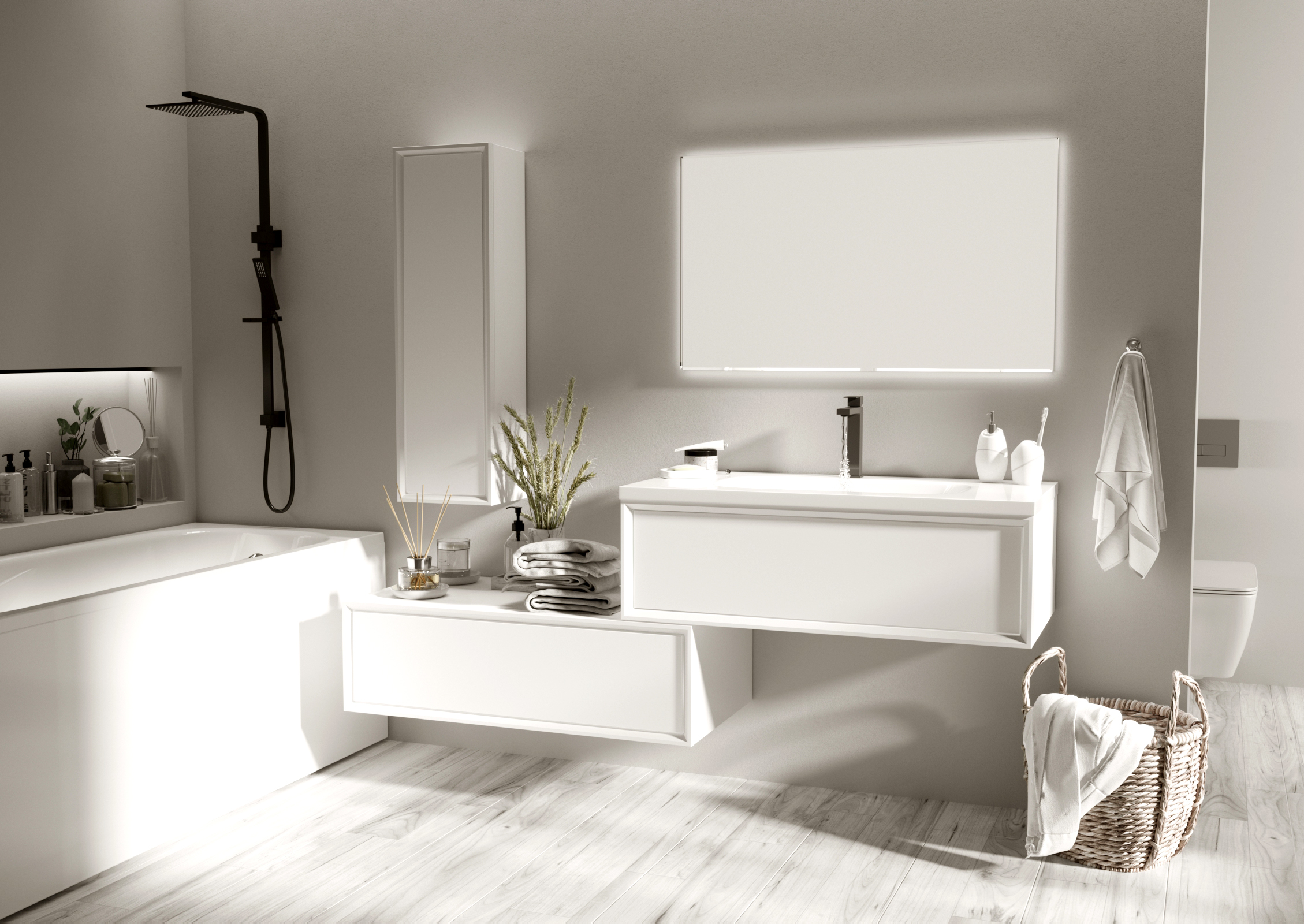 У72787 Тумба Milacco 100П 1в.я. Pure White (верх) 1 Marka  - Вид №1