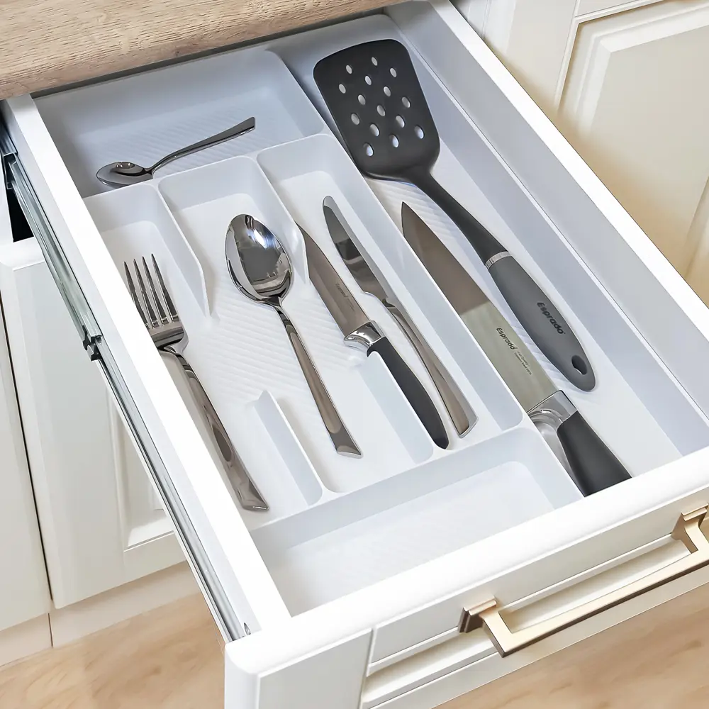 Лоток для столовых приборов 6 отсеков Esprado Comfort 49x5x30 см полипропилен цвет белый 89395916 STLM-2189513 Santreyd  - Вид №4