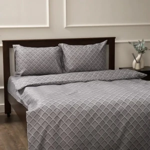 Комплект постельного белья Eclair Рейк полутораспальный полисатин серый опал