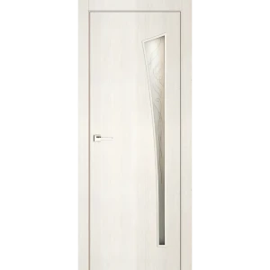 Дверь межкомнатная остекленная финиш-бумага ламинация цвет тернер белый Белеза 60x200 см