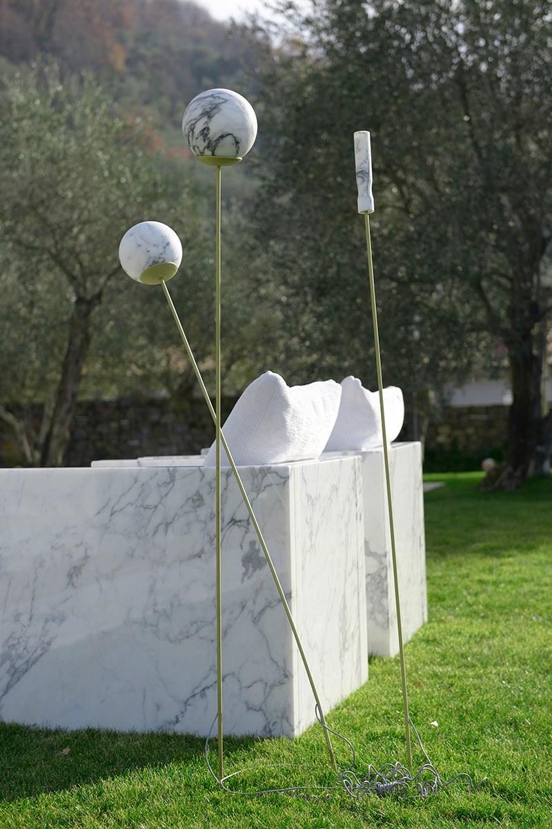 FranchiUmbertoMarmi Торшер из латуни и мрамора калакатта Eclissi Hd040zebbra - Вид №2