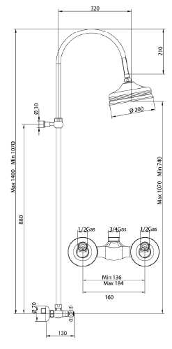 664620PN06 Душевая система Bandini Antica Santreyd - Вид №1