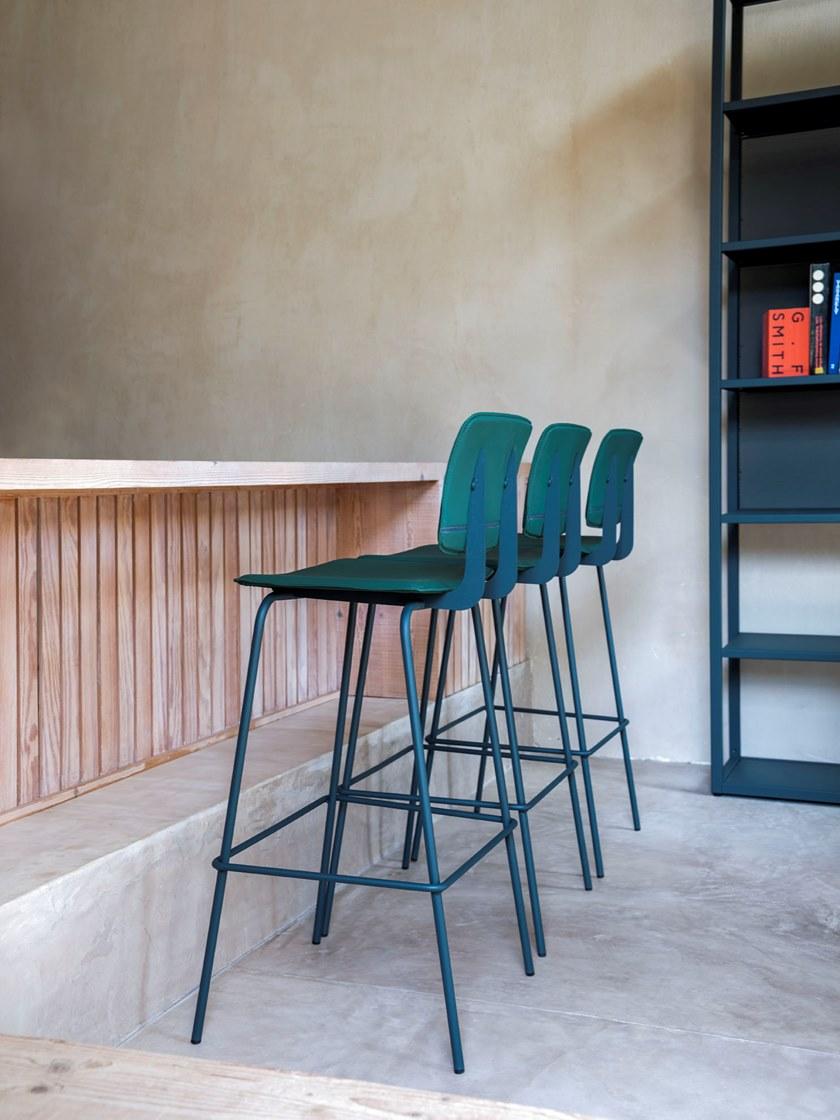 ONDARRETA Высокий барный стул из кожи со спинкой Don sun-id-1442543 - Вид №14