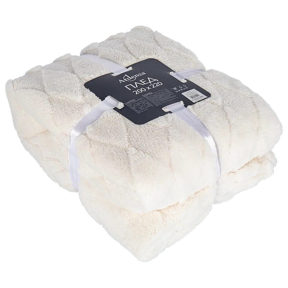 Плед Ромбы 200x220 см фланель цвет кремовый Ardenza STLM-2045067 - Вид №2