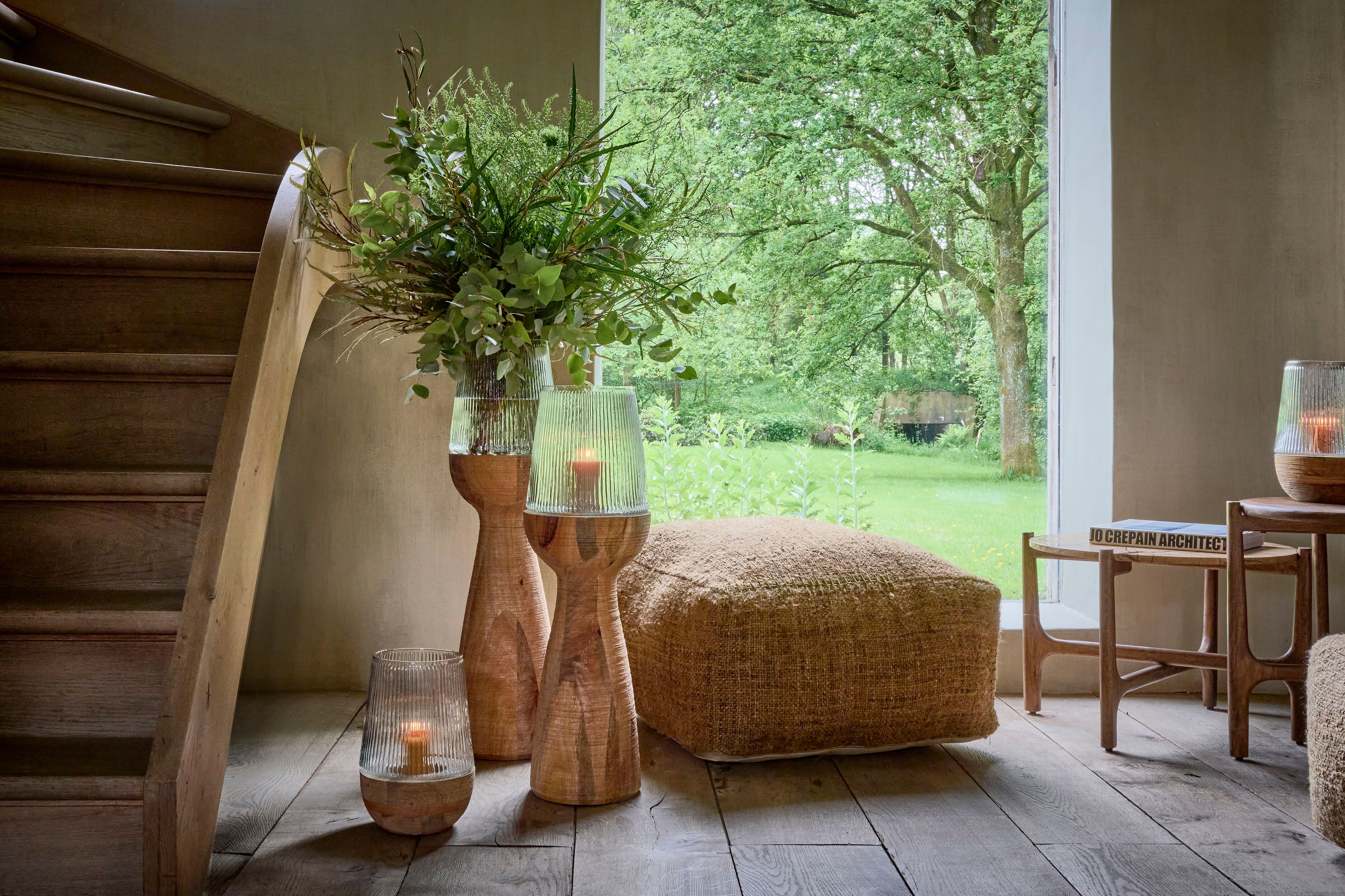 Деревянная и стеклянная ваза / подсвечник POMAX Arbre ARCH-00038800 - Вид №7