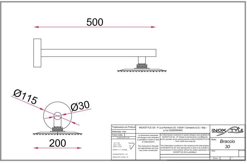 Inoxstyle Внешний душ из нержавеющей стали Amalfi 09004 q - Вид №1