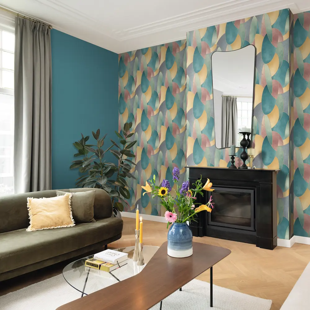 Обои флизелиновые Rasch Vitrage зелено-синие 1.06 м R974836 STLM-2005675 - Вид №3