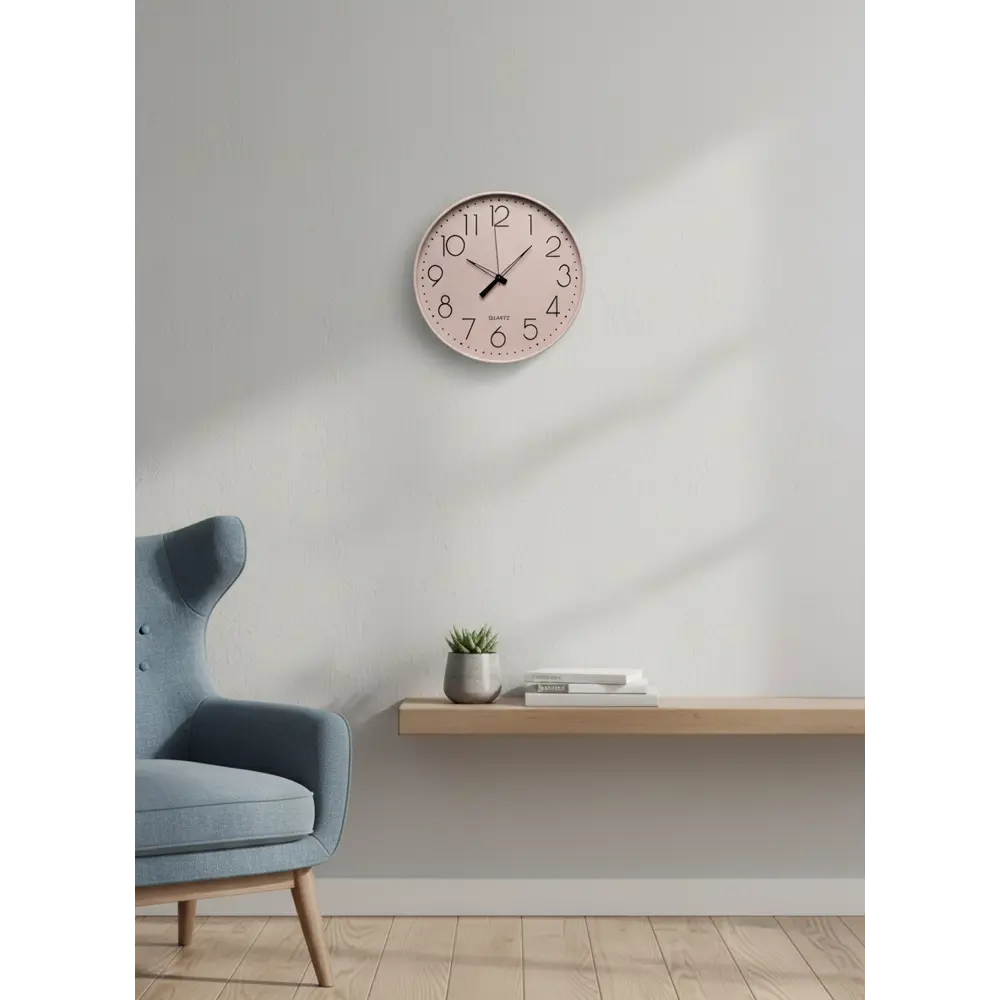 Часы настенные круглые пластик цвет розовый бесшумные ø30.5 см Santreyd STLM-2166101 - Вид №4