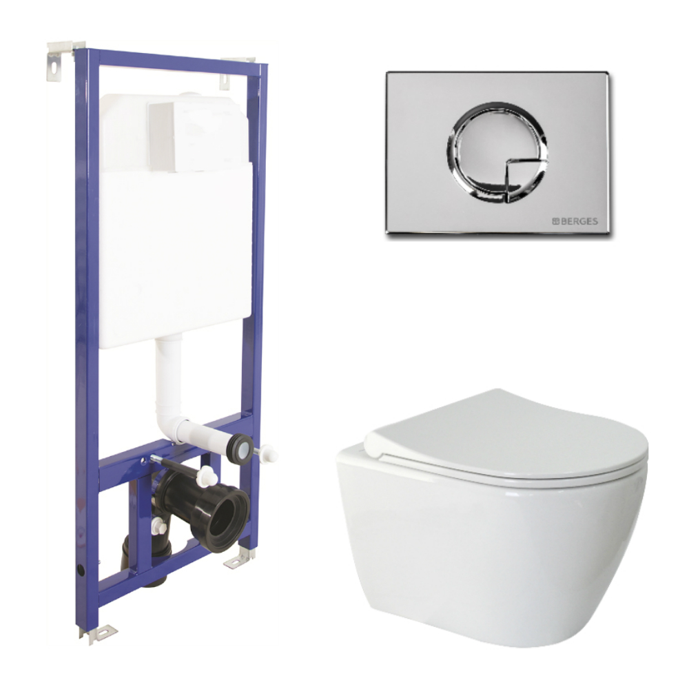 042223 Подвесной унитаз настенный Черный BERGES  Турция 